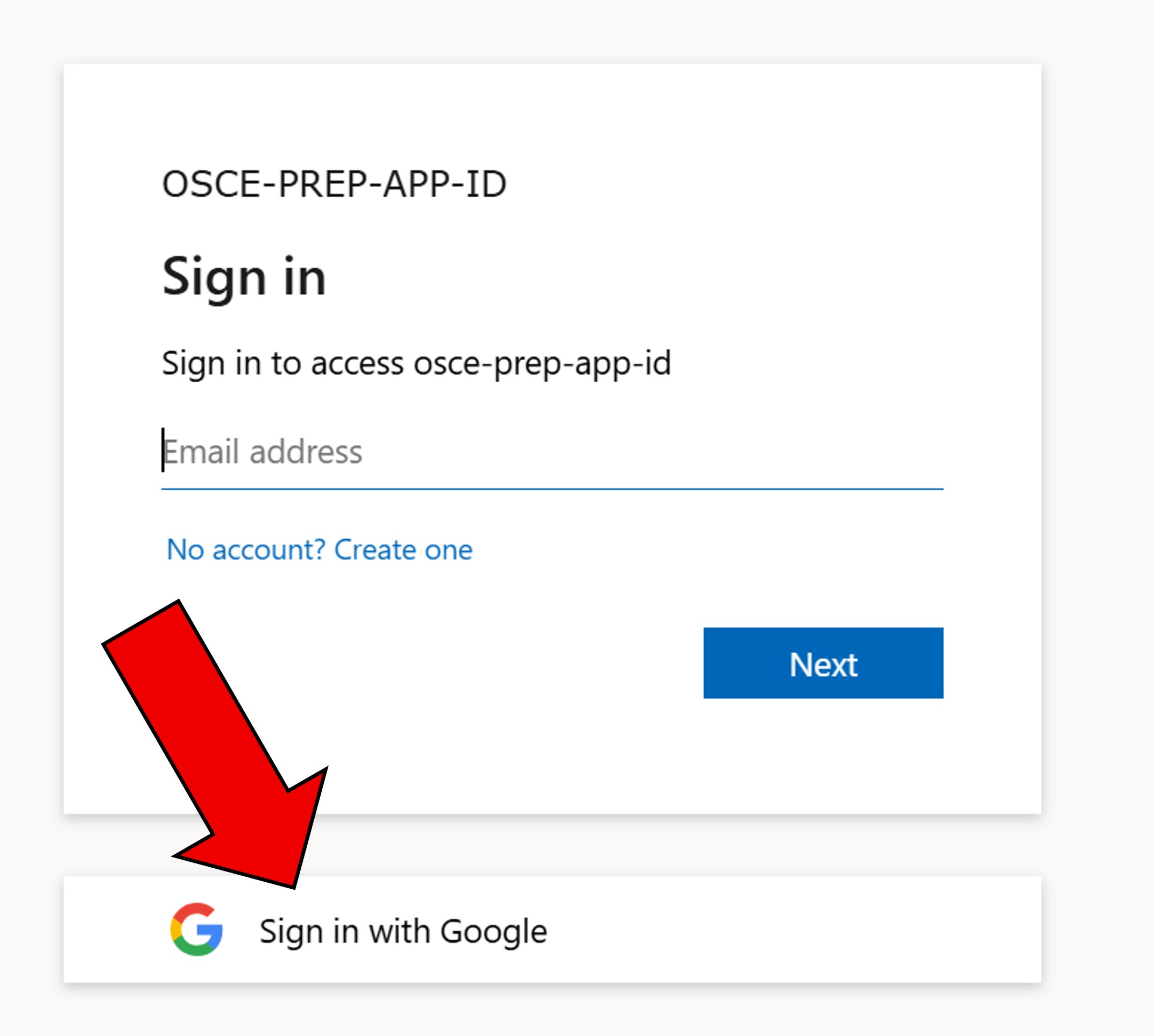 Sign-in page guidance